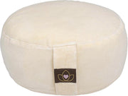Meditatiekussen velvet eco naturel rond – Lotus | Yoga kussen