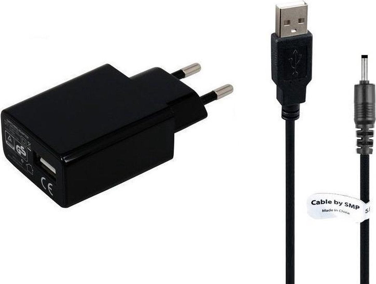 2A lader TUV gekeurd 1 m Oplaadkabel en oplader adapter met stekker. Past ook op Q3 Q-Pad RC1018C