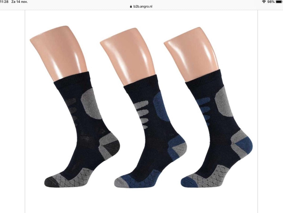 Wandelsokken-  Heren/Dames - Multipack - Blauw - 39/42