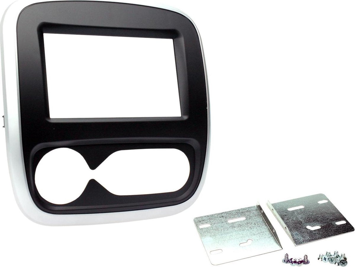 2-DIN frame ECO Vivaro/Trafic 2014- Zwart/Zilver auto airco