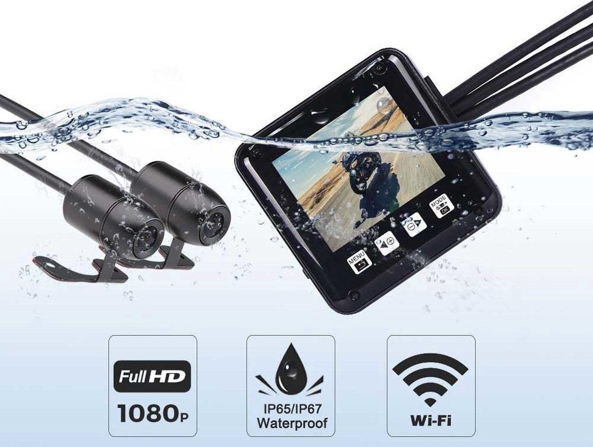 Motocam P6F Wifi 2CH Dual motor dashcam