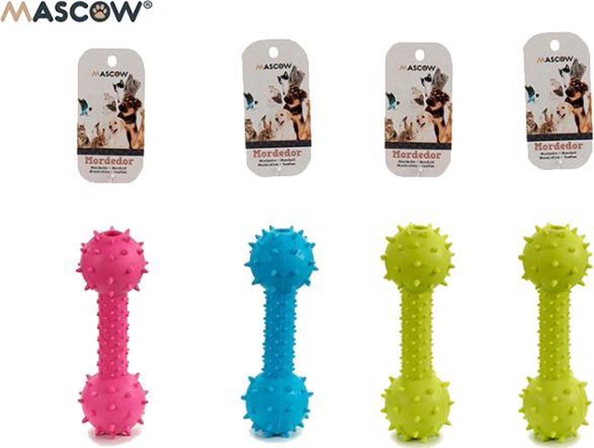 4 x Hondenspeeltje | 1 blauw | 1 roze | 2 geel | Huisdier