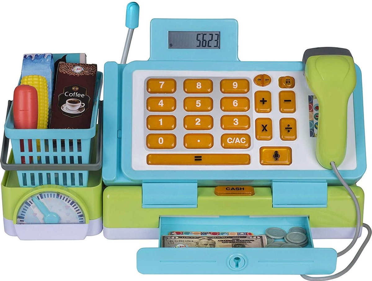 Playkidz Cash Register - Deluxe Speelgoed Kassa met Scanner