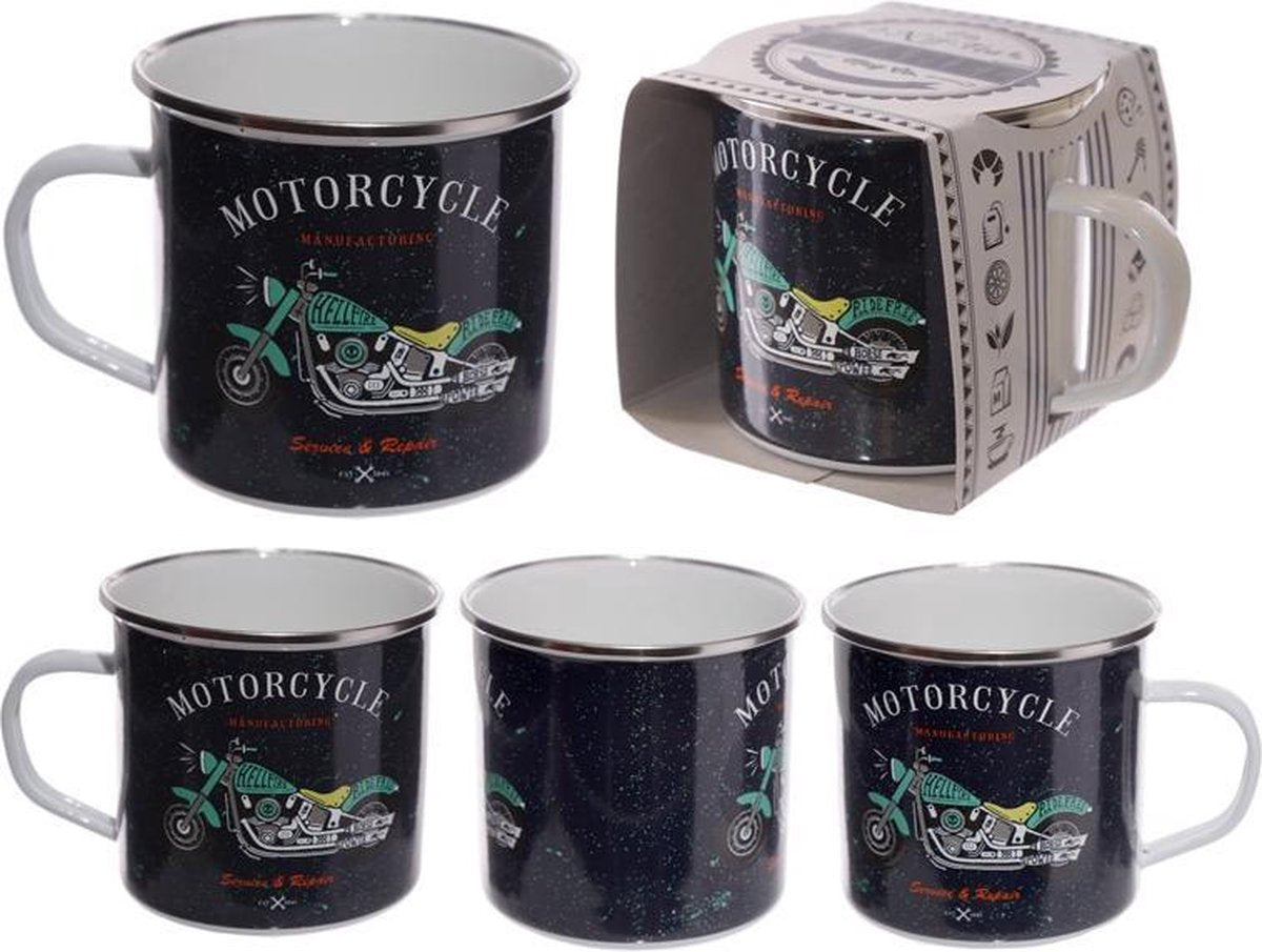 Emaille Beker Retro Motor