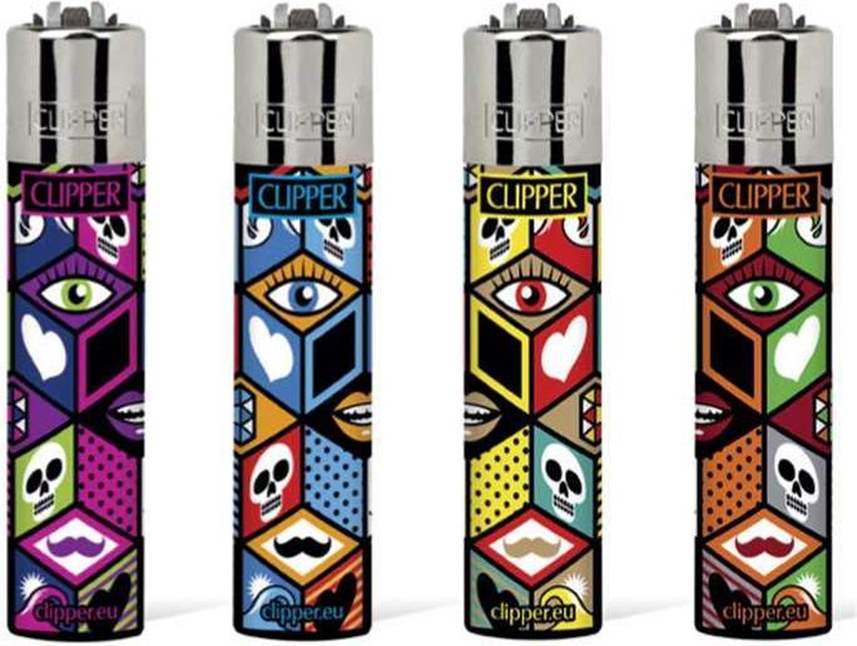 Clipper Aansteker - X Pattern - 4 stuks