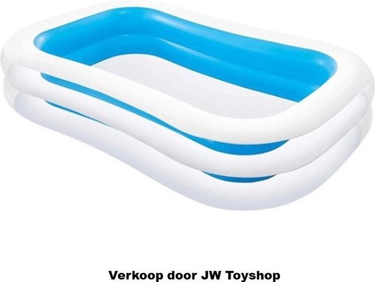 Zwembad blauw/wit opblaas intex 262 x 175 x 56cm