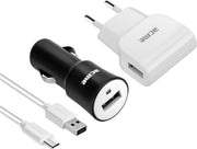 ACME CH13 3 in 1 laadkit incl. lader autolader microUSB kabel
