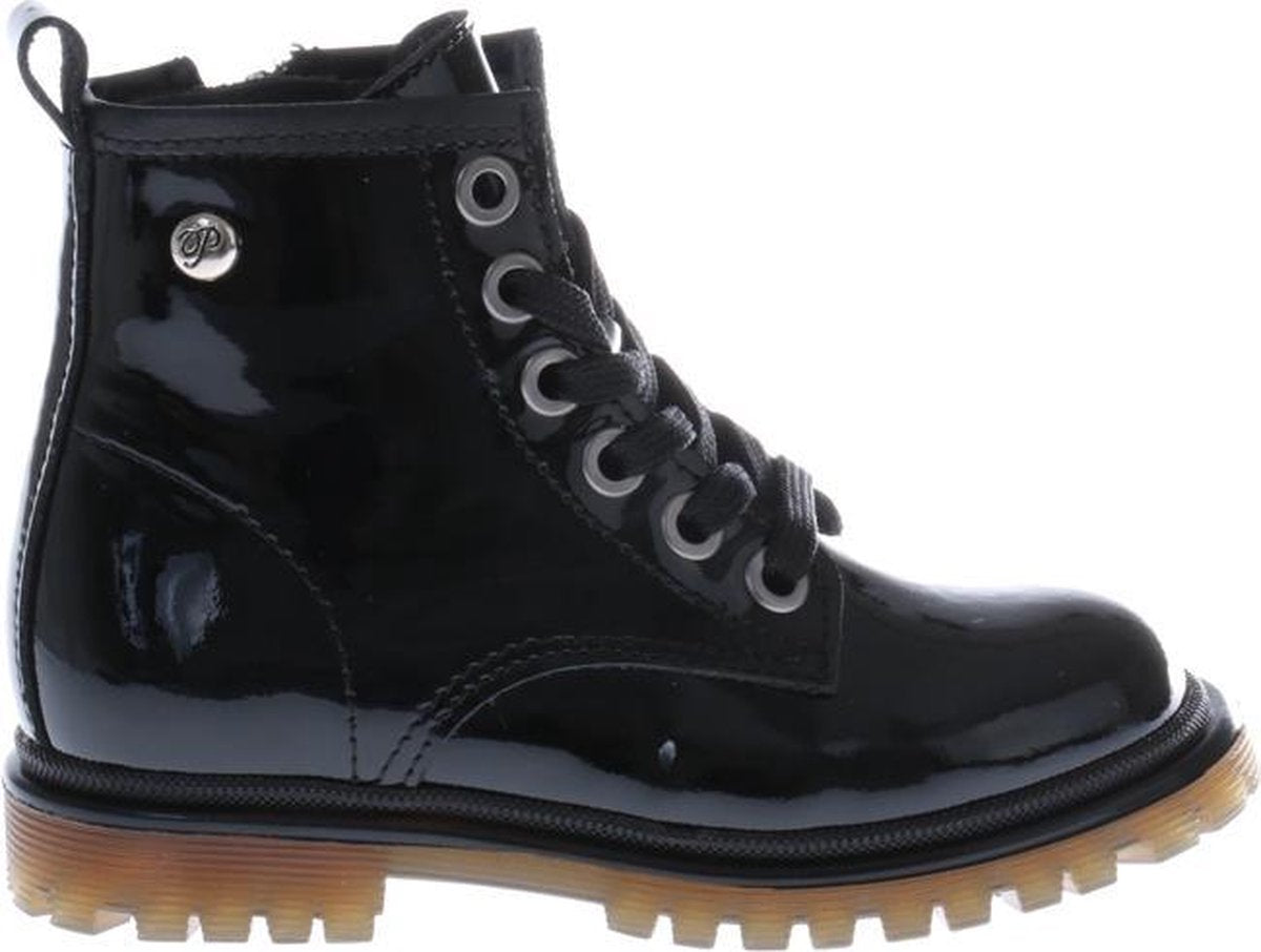 Pinocchio Vrouwen Leer  Veterboots / Laarzen / Meisjesschoenen P1058 - Zwart - maat 23