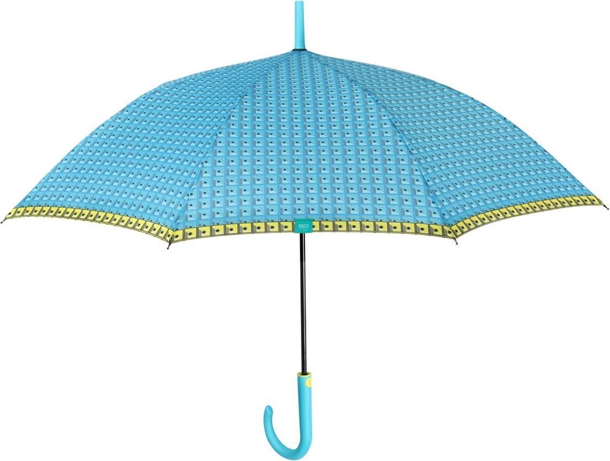 Perletti Paraplu Time Automatisch Dames 102 Cm Microfiber Blauw