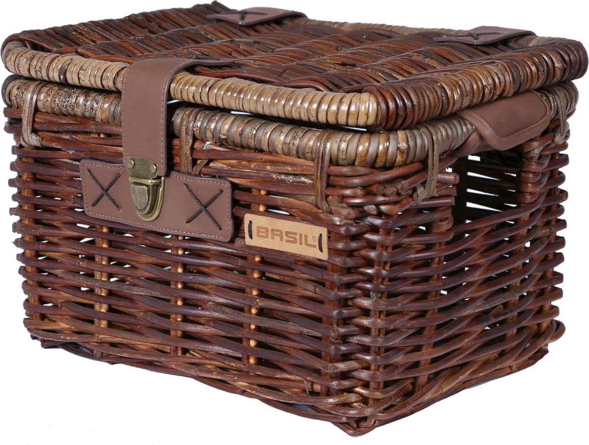 Basil Denton Fietsmand S - Voor - Rotan - Bruin - Small