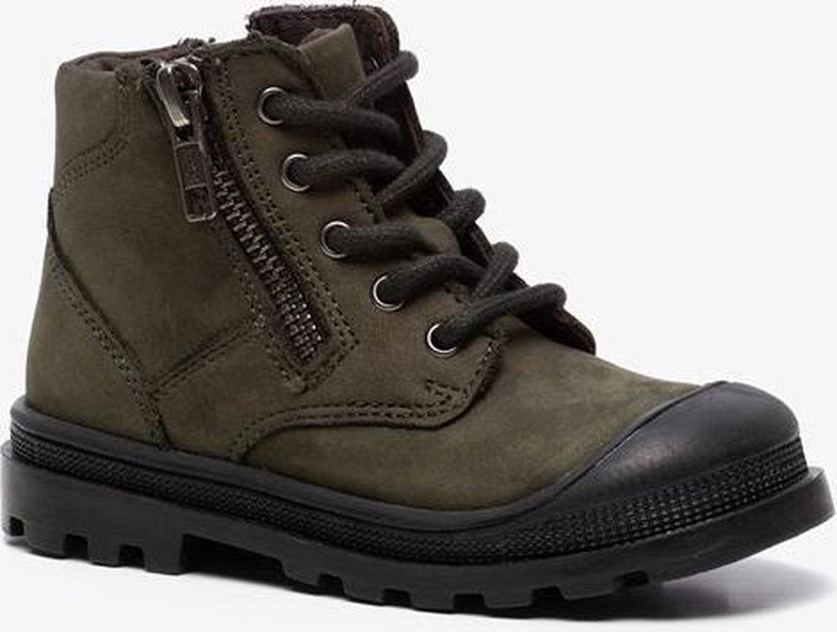 Groot leren jongens veterboots - Groen - Maat 22