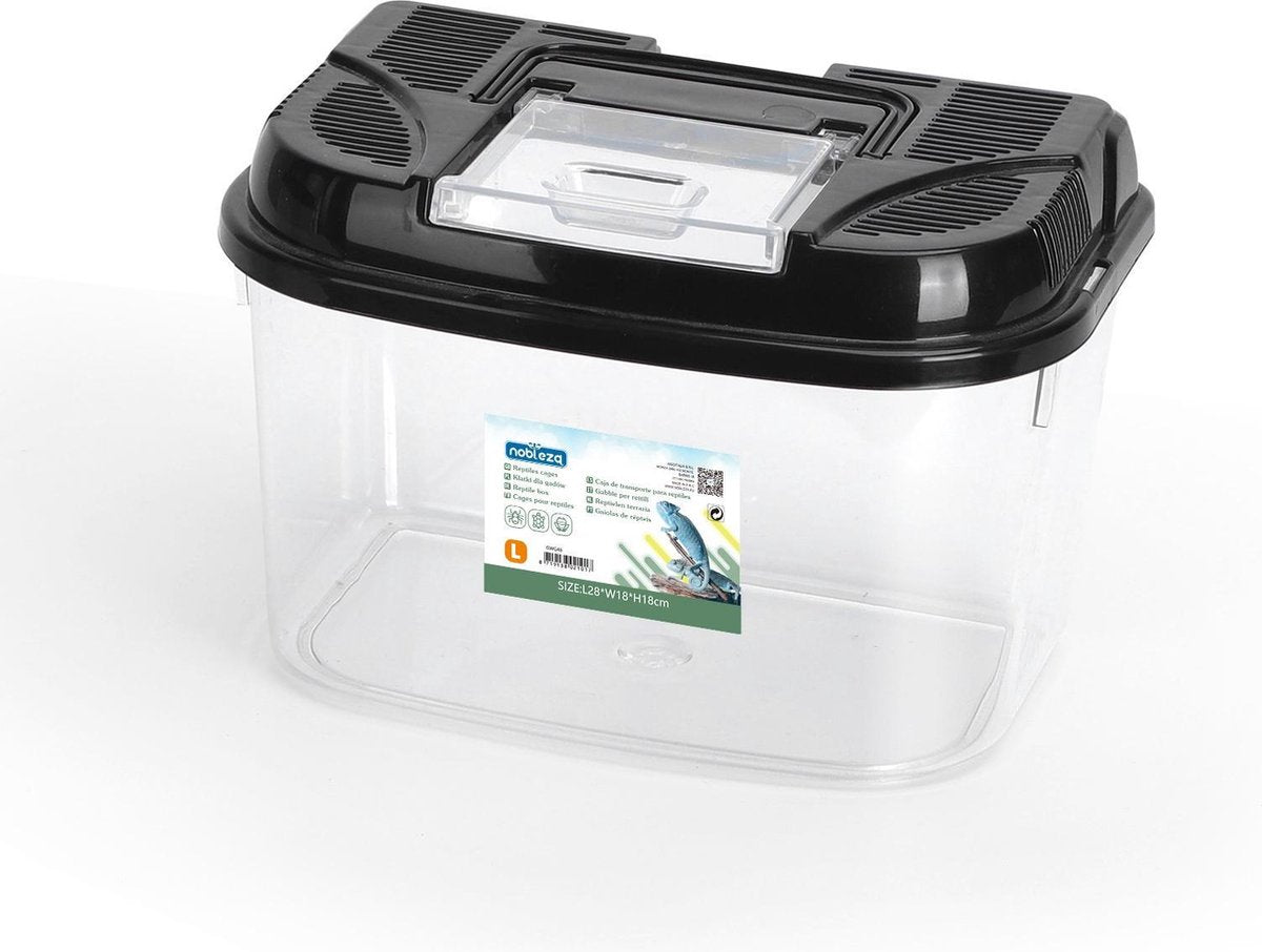 Nobleza - Fauna Box - Reptiel - Plastic - 28 x 18 x 18 cm - XL - Zwart