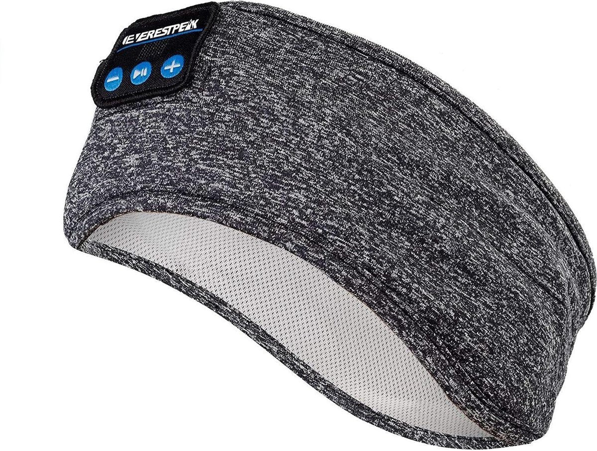 EverestPeak® Slaapmasker - Slaaptrainer - Met 3 in 1 koptelefoon - Bluetooth - 25x10CM- Grijs