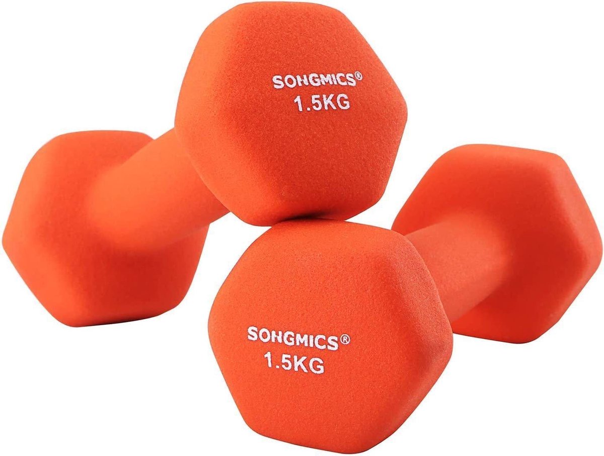 Nancy's Dumbbells Set - 1.5 kg per Dumbbell - Oranje Dumbbells - Gewichten en Halters - 2 Stuks