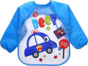 JillyBee - Slabber - Schort - Slabberschort - Waterproof - Mouwen -Auto - Beep - Stop - Blauw