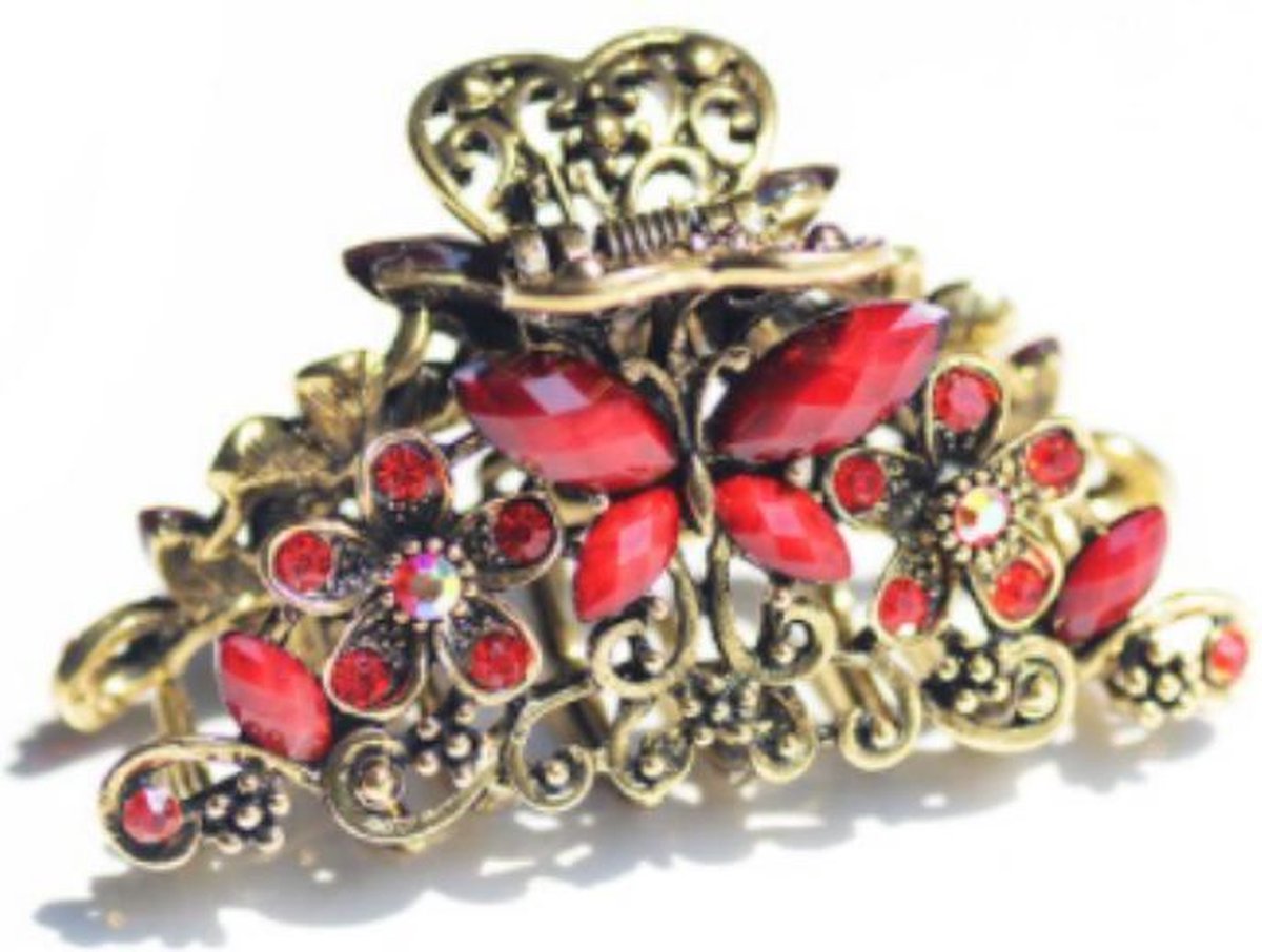 Vintage Vlinder Haarspeld - Haaraccessoires - Damesmode - Rood