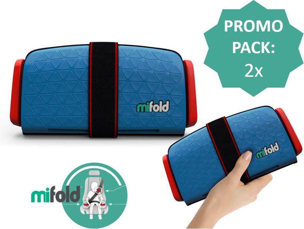 Mifold- autostoel- autozitje- Groep 2-3- blauw- voordeelpak 2x mifold