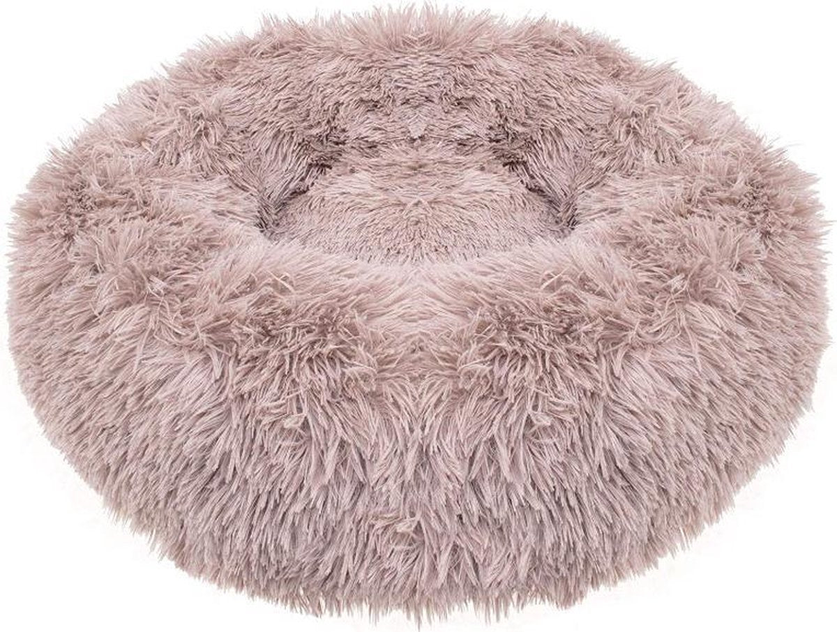 Springos Hondenmand | Superzacht en Luxe | Wasbaar | Donut | Fluffy | Hondenkussen | 110  cm | Licht Bruin