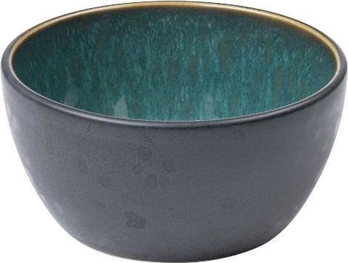 Bitz - Kom keramiek groen / zwart - Diameter 10 cm - Hoogte 5 cm