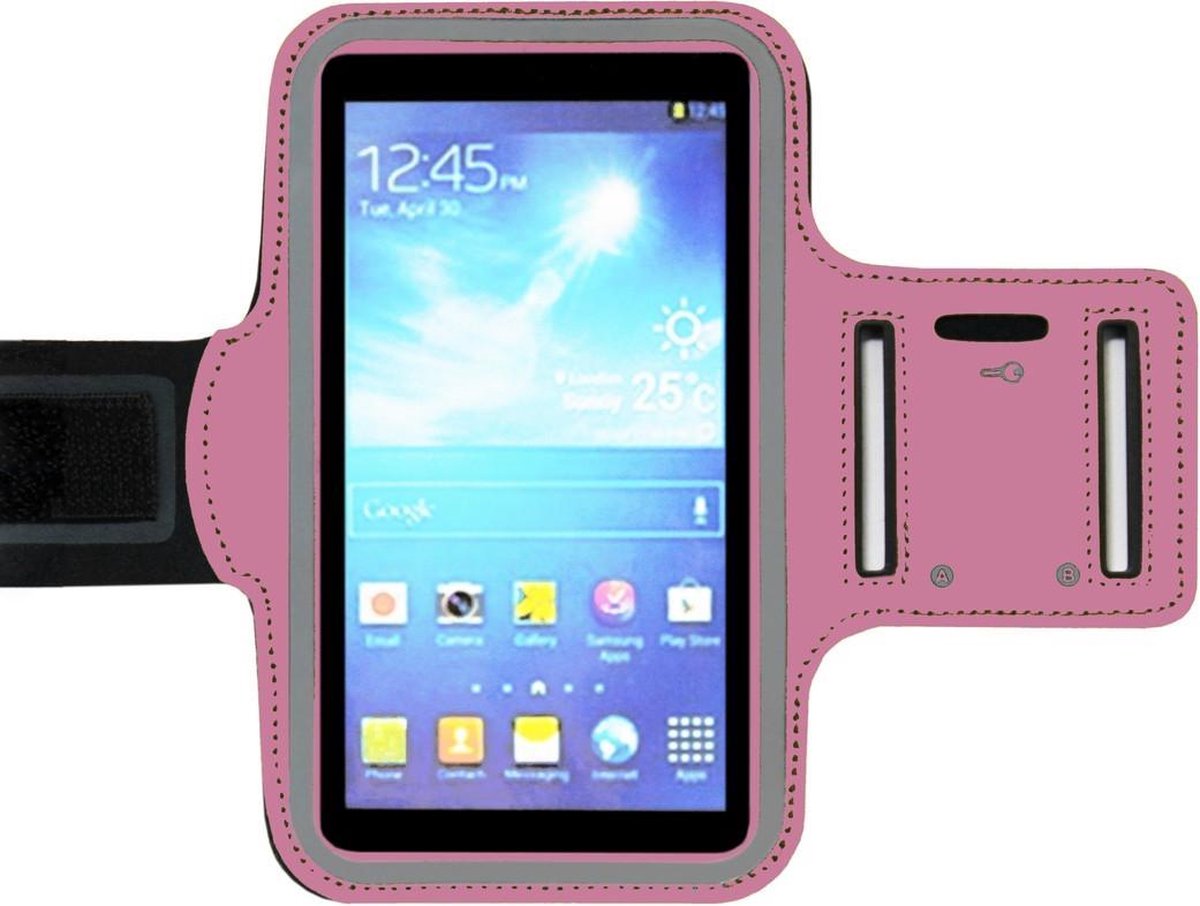 ADEL Sportarmband 5.5 Inch Microfiber Hoesje voor Samsung Galaxy J7 (2017) - Roze