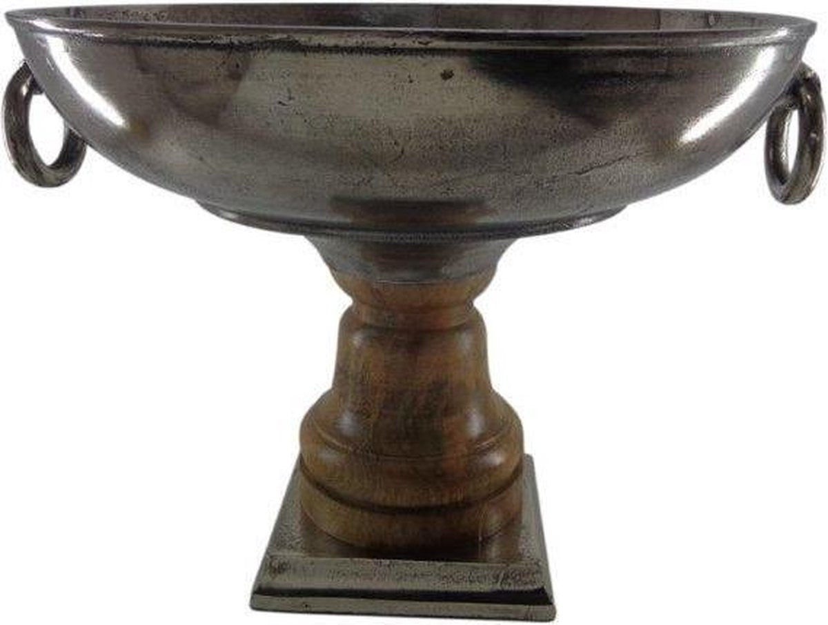 Deco4yourhome Wijnkoeler/Fruitschaal Old Metal Hout