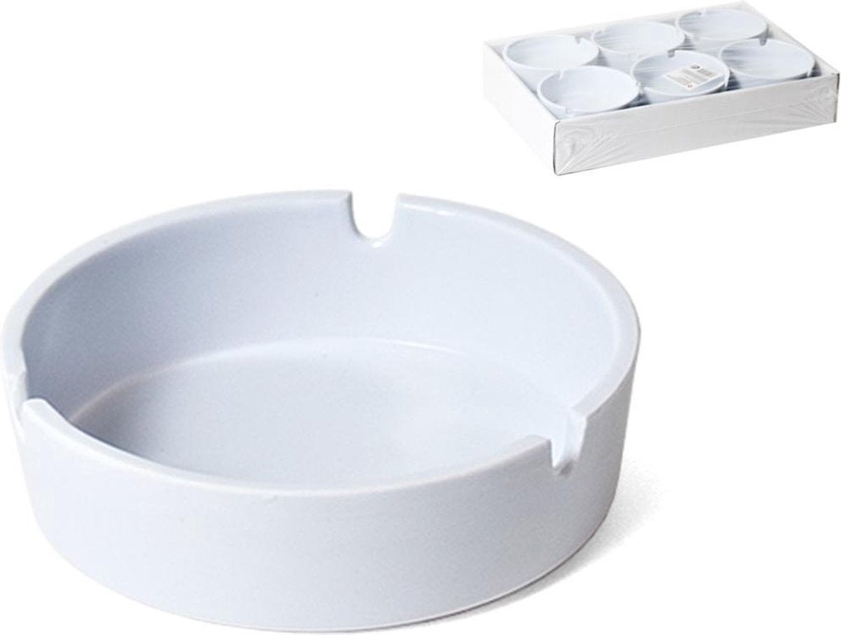 1x Basis asbakken wit 10 cm kunststof - Tafel asbak