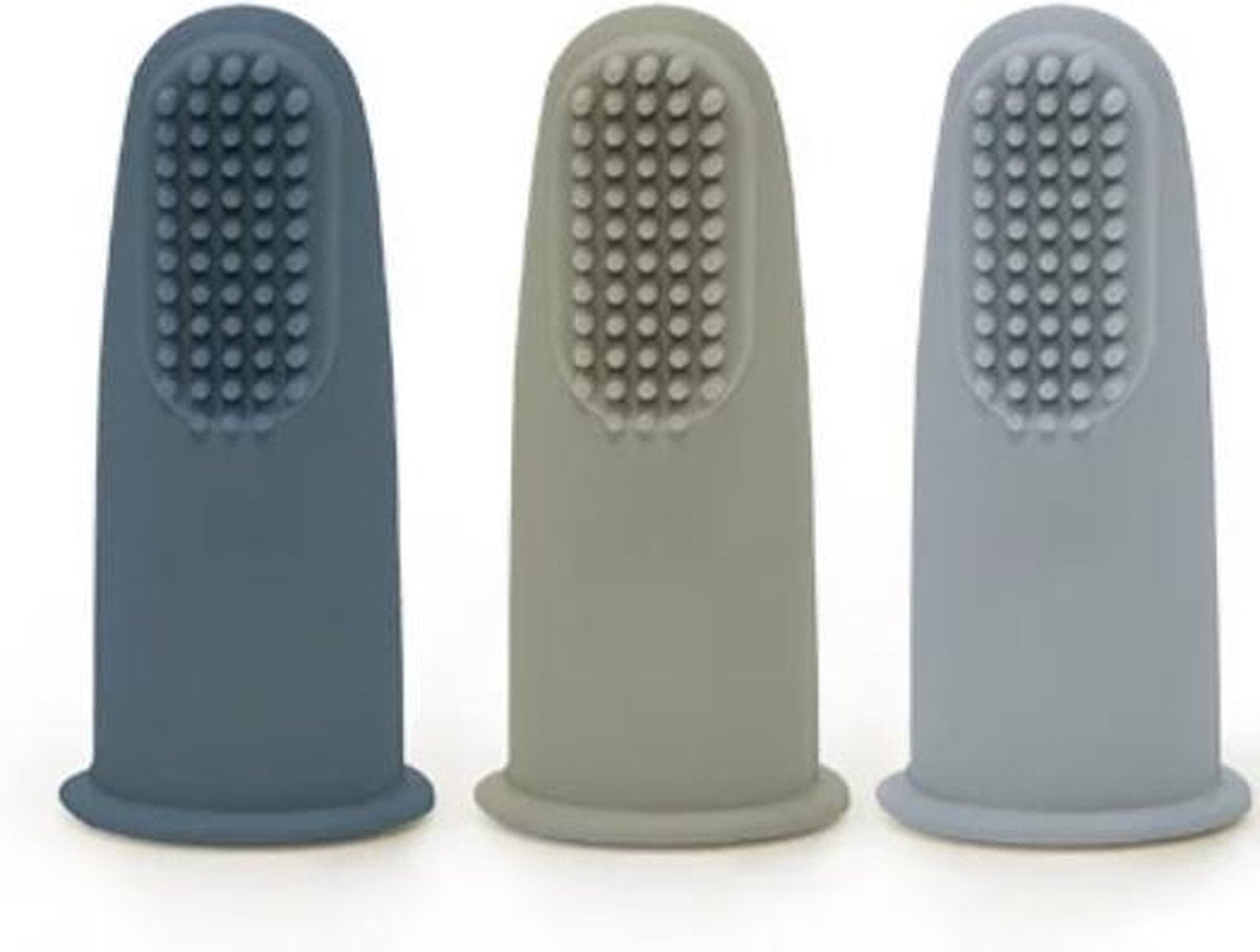 SIIDDS - zachte vingertandenborstel - baby - BPA-vrij - siliconen - tandjes - tanden poetsen - vinger tandenborstel - oud groen