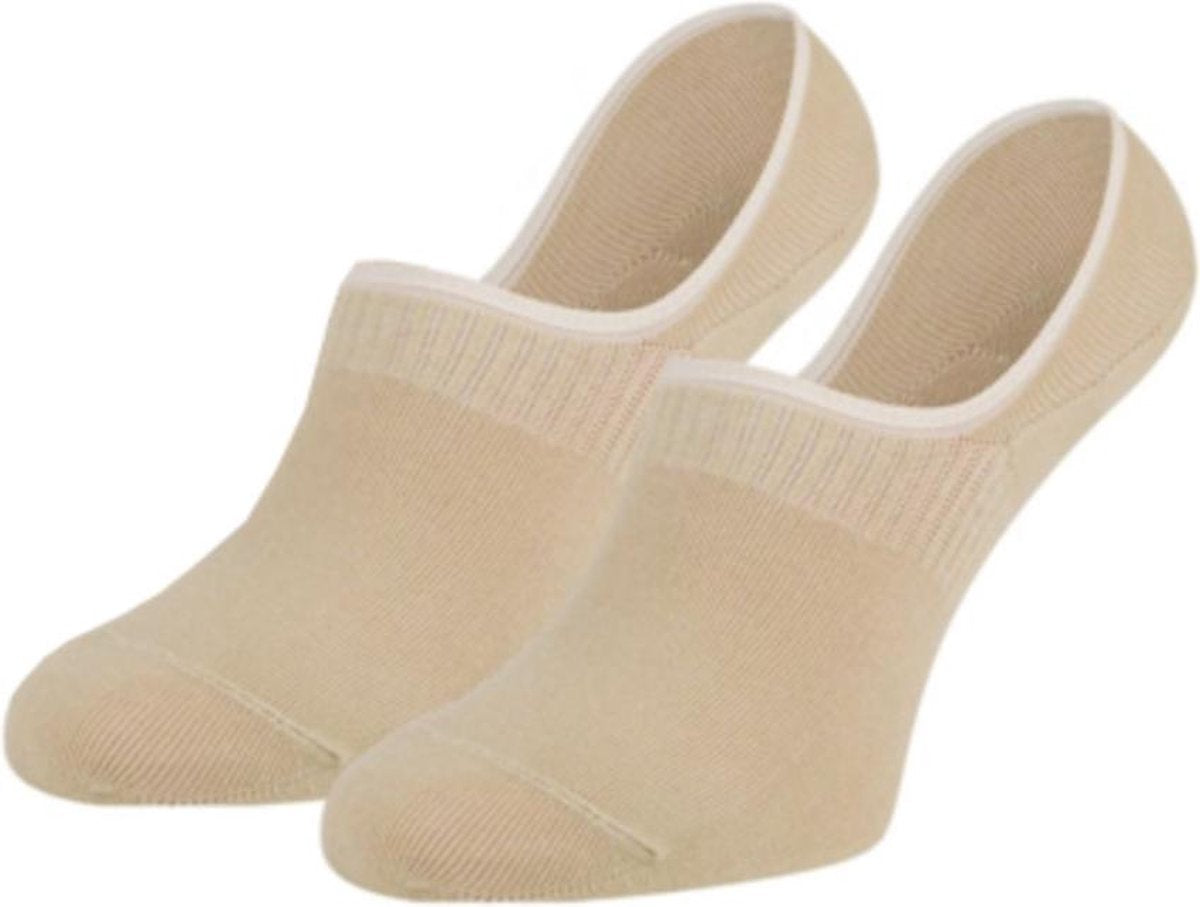 Topsocks invisible sneaker 2-pack kleur: zand maat: 36-42