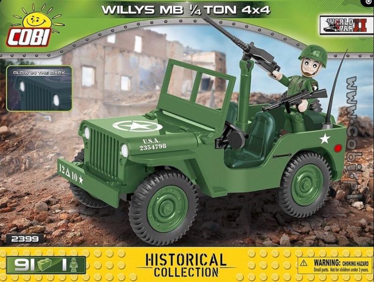 Cobi Small Army  Willys Mb 2399 - Constructiespeelgoed - Bouwpakket - Modelbouw - Leger
