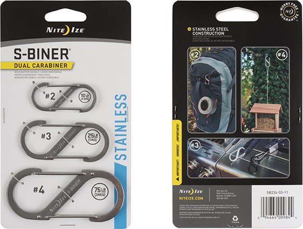 NITE IZE S-Biner - 3 pack Stainless