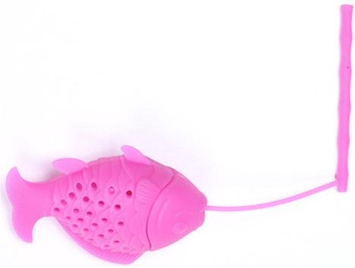 Thee-ei Vis voor losse thee - kleur rose - Theefilter / Theezeef