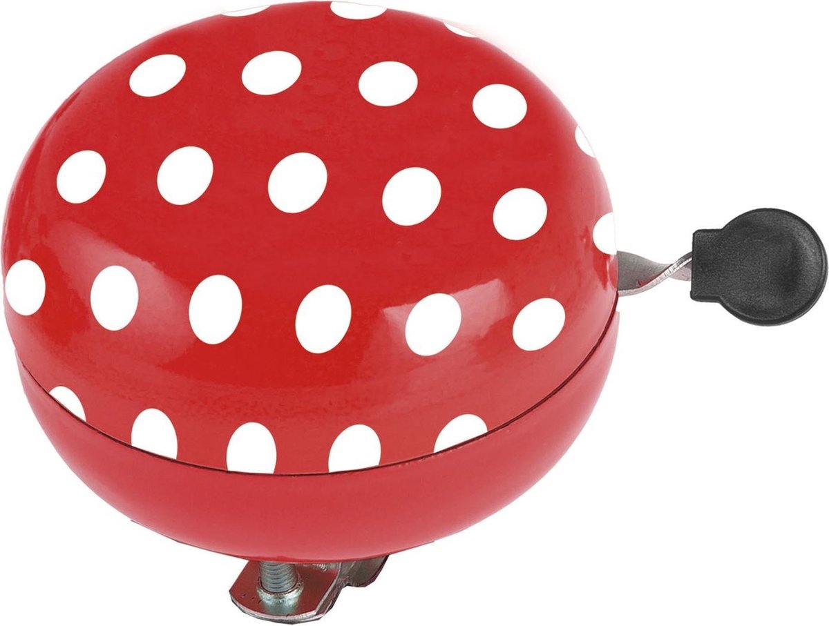 M-wave Fietsbel Ding-dong 80mm Rood Met Witte Stippen