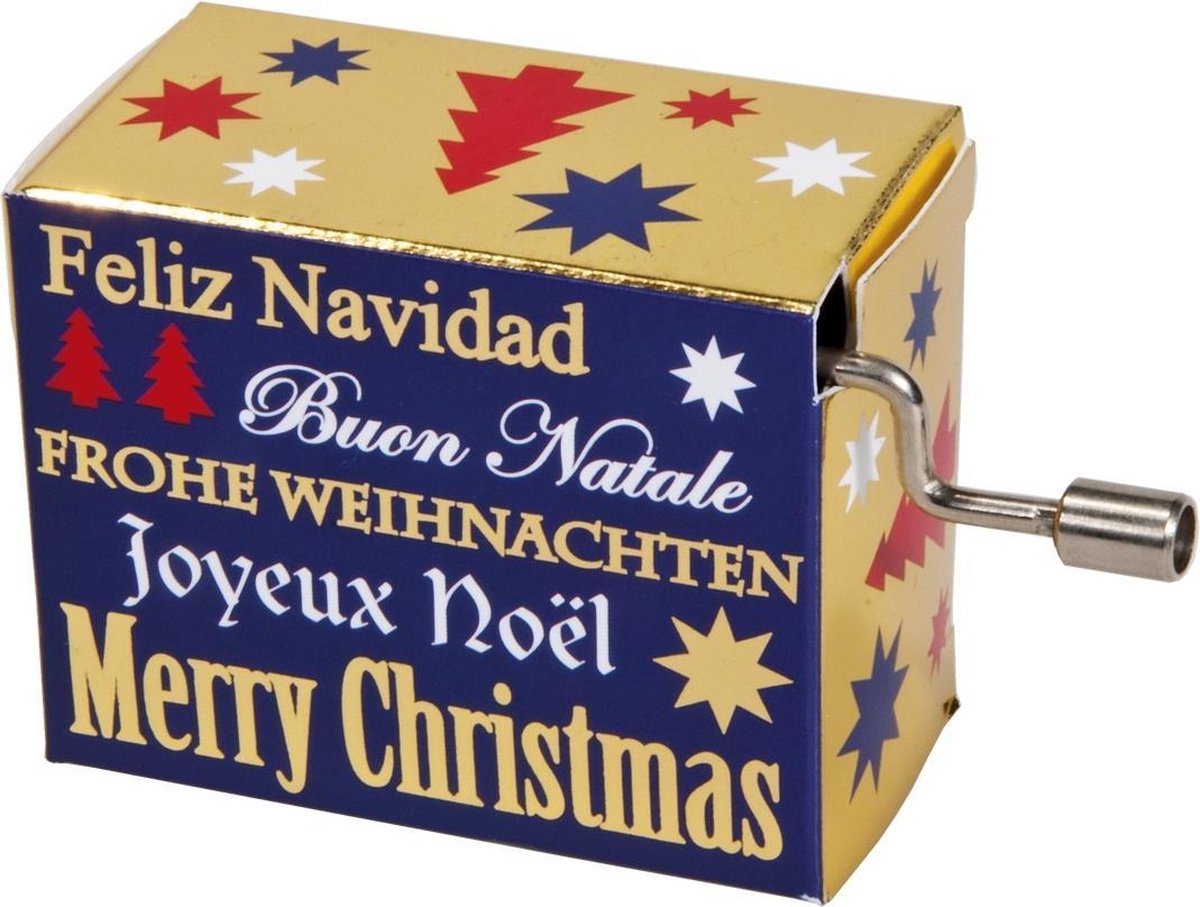 Muziekdoosje kerst kerstwensen met melodie Merry Christmas