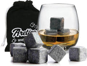 Aretica Whiskey Stenen Stones - Voor een echte whiskey on the rocks - Natuurstenen - Herbruikbare  ijsblokjes - Ice cubes - Ijsklontjes van steen - Set van 9 stuks