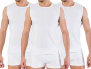 3 stuks Bonanza A-shirt - ronde hals - mouwloos - wit - M