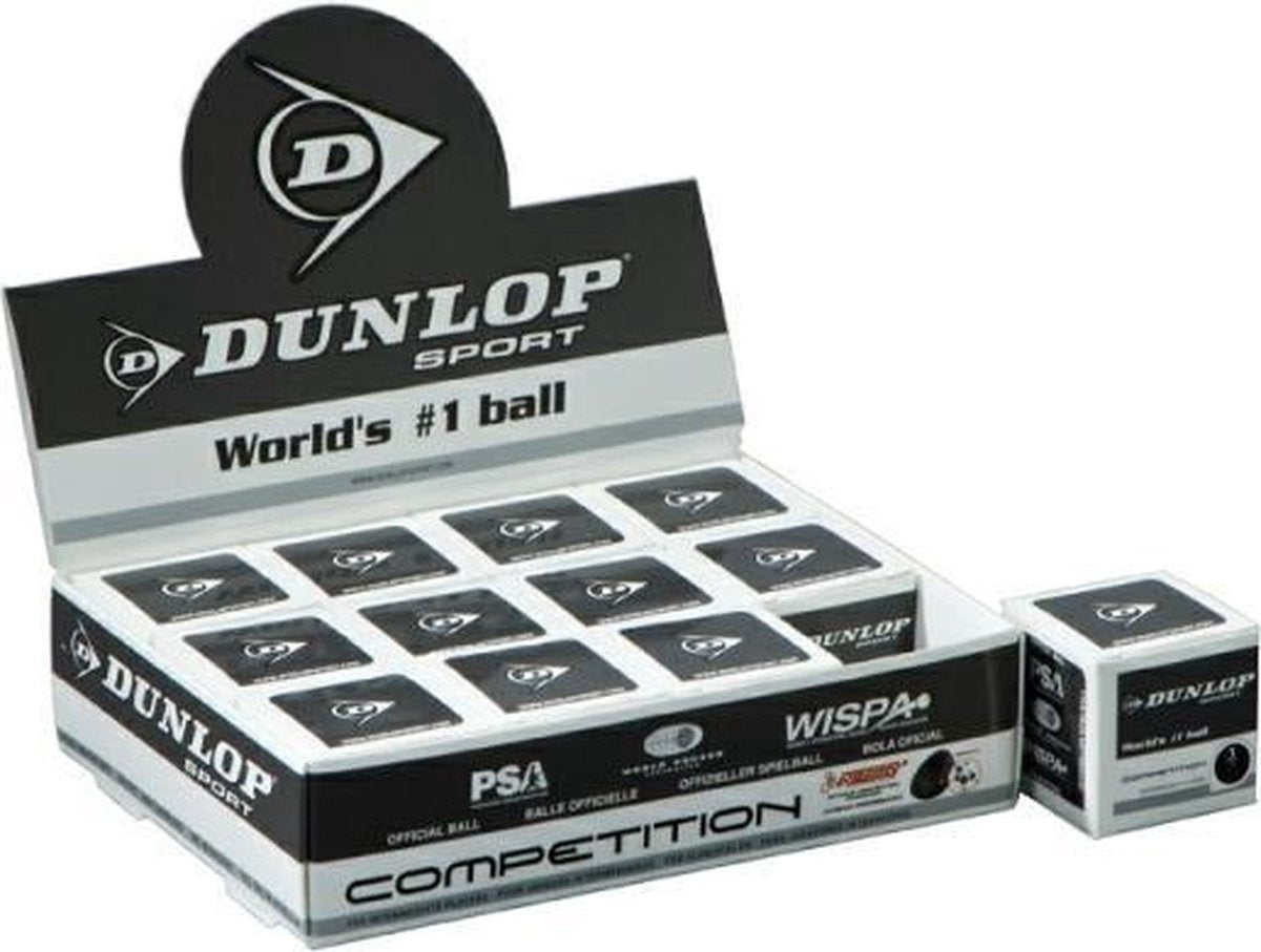 Dunlop Competition 1x Gele Stip squashbal geel