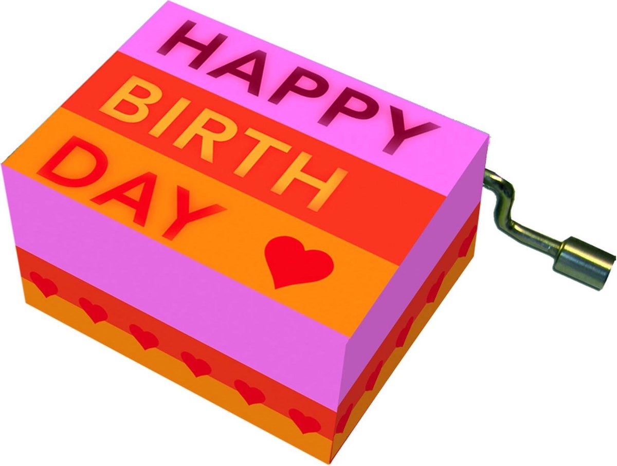 Fridolin Muziekdoosje: '' happy birthday'' gestreept