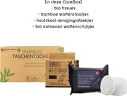 Houtskool Bamboe Verzorgingspakket Gezicht | Tissues | Reinigingsdoekjes | Wattenschijfjes | Wattenstaafjes | Duurzaam | Zero Waste | Milieuvriendelijk
