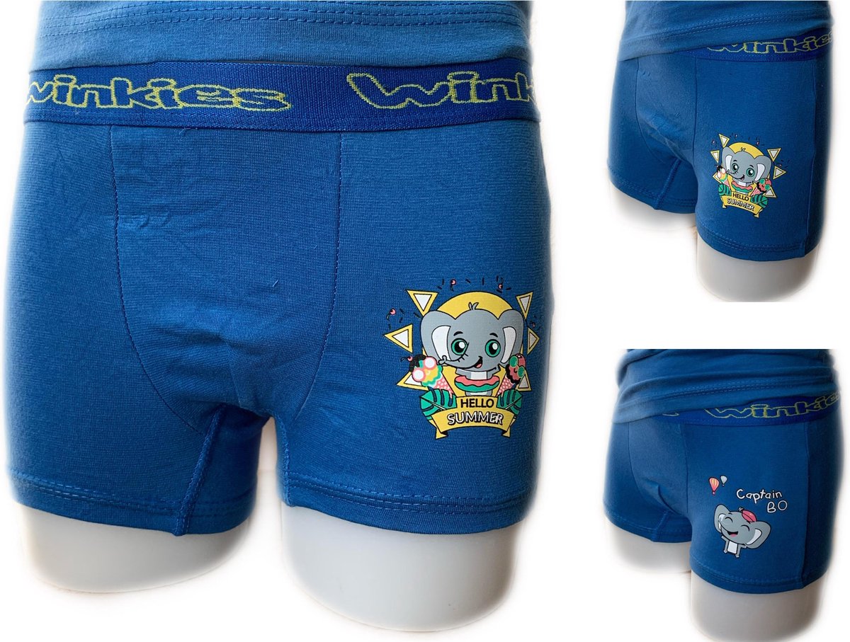 Embrator 2-stuks Jongens Boxershorts met opdruk kobaltblauw 104/110