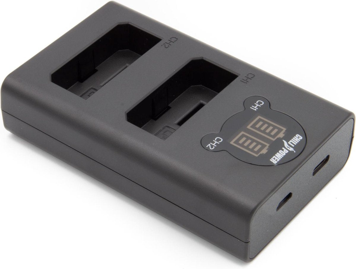 ChiliPower Canon LP-E5 dubbellader voor 2 camera accu's (tegelijk)