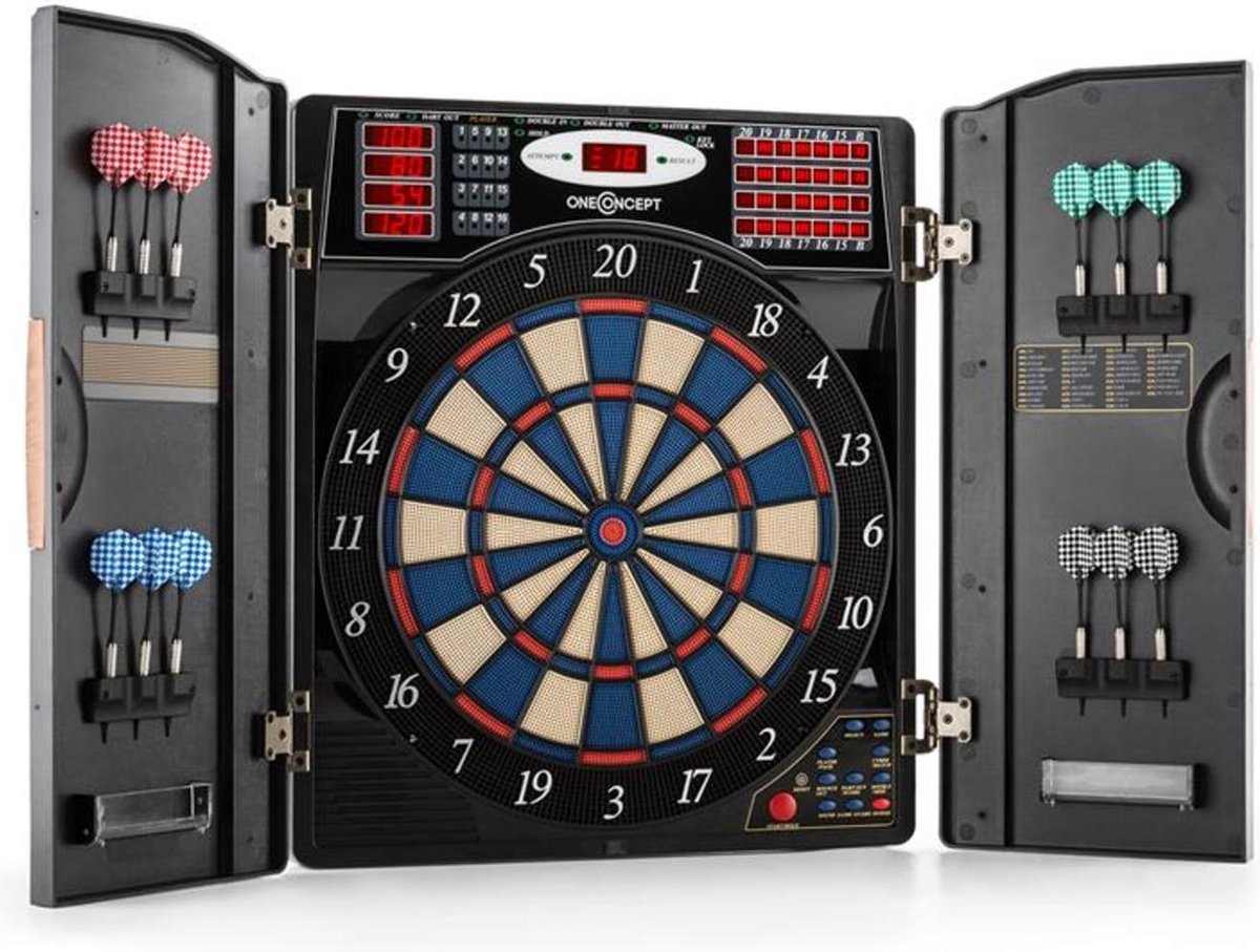 Masterdarter dartbord dartautomaat softtip deuren houtlook