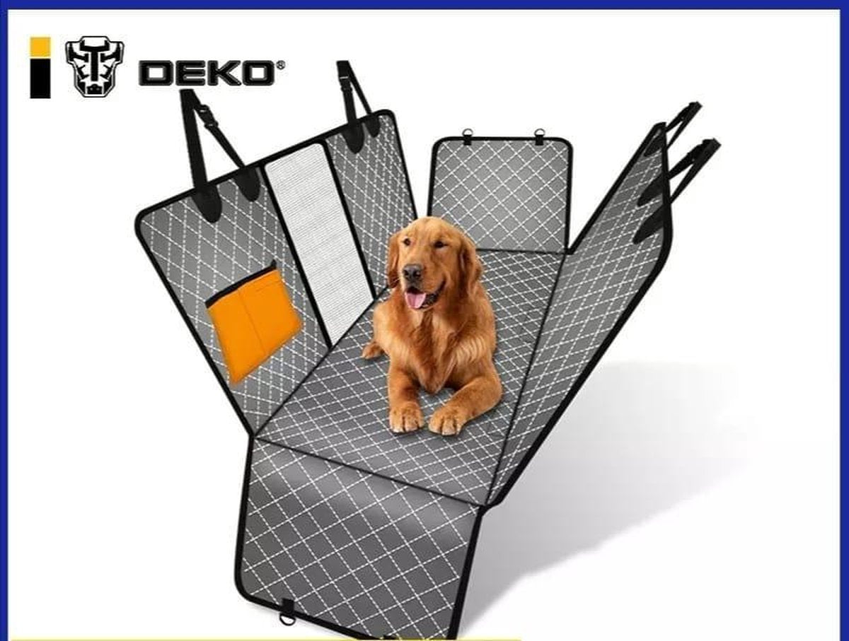 DEKO Hondendeken Auto - Achterbank & Kofferbak - Kijkvenster - Zwart - 140 x 145 cm-Hondenmand auto