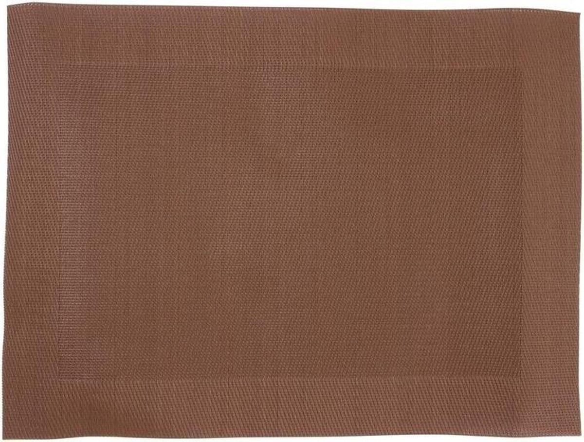 PVC geweven placemats bruin (Box 4)