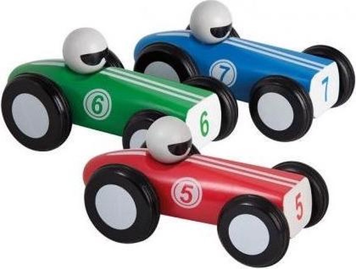 Jouéco Houten Klassieke Raceauto's 3-delig