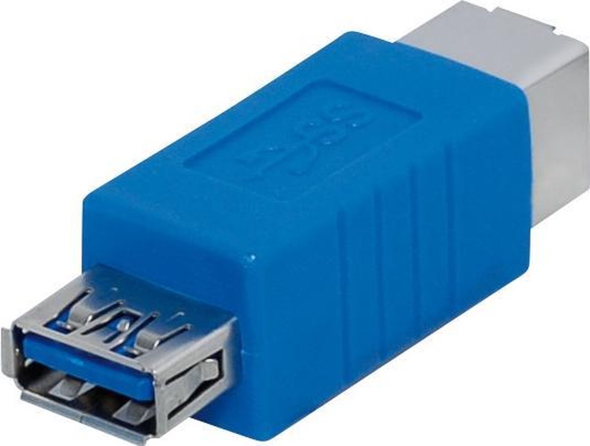 Transmedia USB-A (v) - USB-B (v) adapter - USB3.0 / blauw