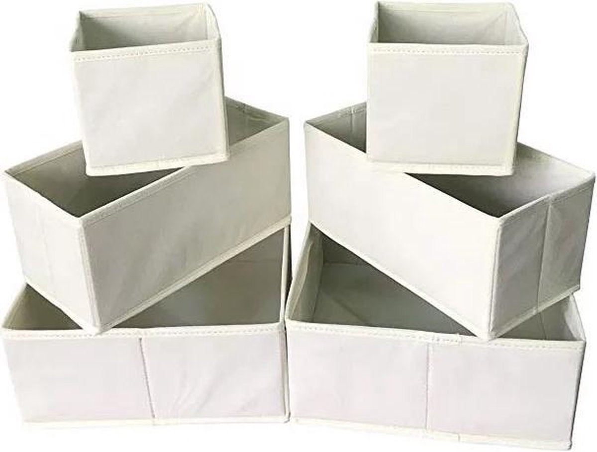 Kast Organizers - Wit - Set 6 Stuks - Opberg Boxen - Opberg Mand