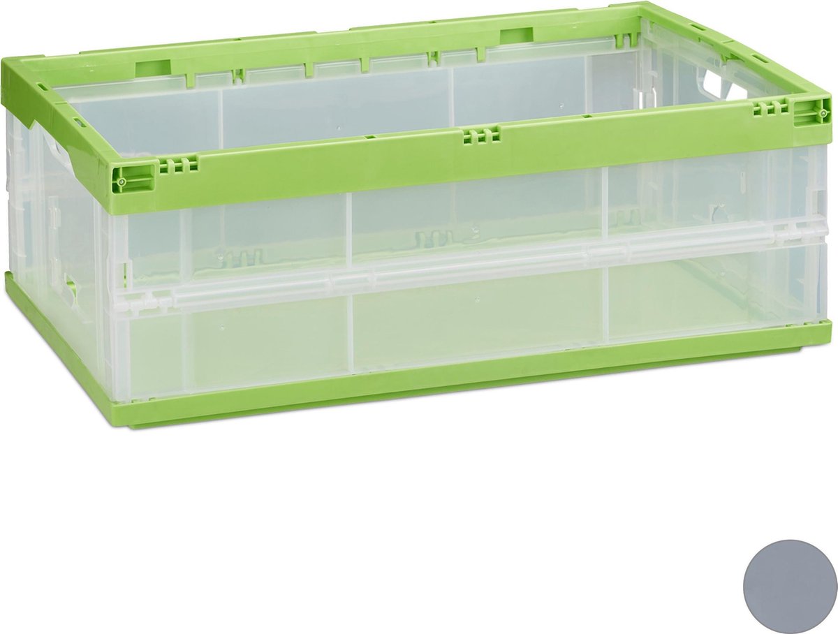 relaxdays professionele vouwkrat - boodschappenkrat - multifunctioneel - krat - stapelbaar groen