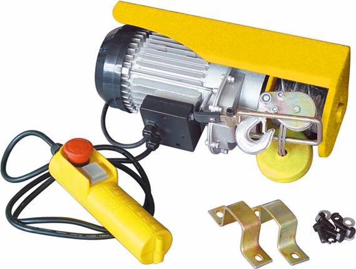 Toolland Kabeltakel 230v 1000w 200-400 Kg 12 Meter Staal Geel