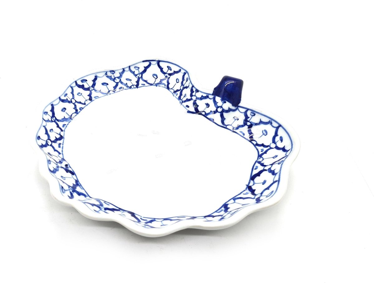 Thais bord - Schaal -  Thais servies - Handgeschilderd - Pineapple patroon - Ananaspatroon 23 cm (2 stuks)