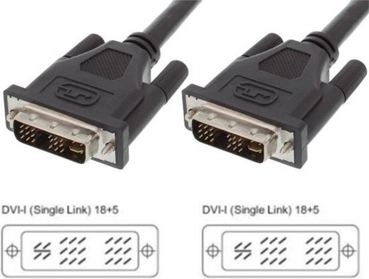 TECHly DVI Aansluitkabel 1.80 m ICOC-DVI-9000 Zwart [1x DVI-stekker 18+5-polig - 1x DVI-stekker 18+5-polig]